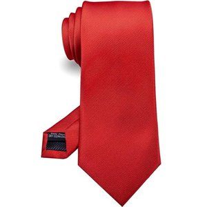 Red Solid Color Tie Formal Necktie for Men